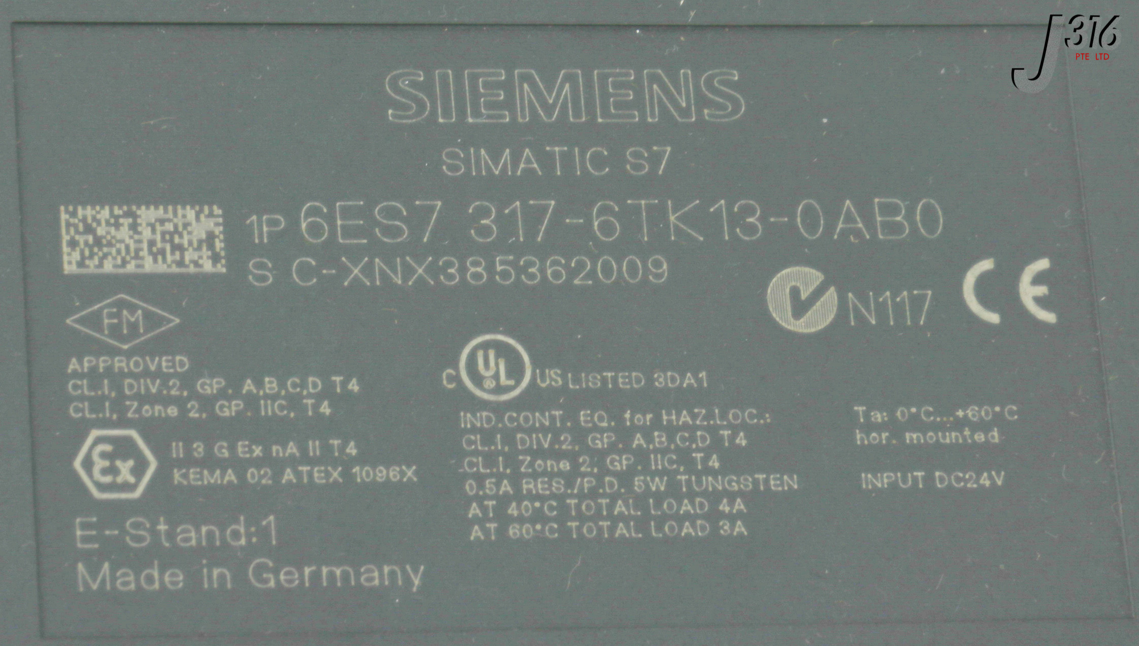 me 様 31475 SIEMENS CENTRAL PROCESSING UNIT, CPU317T-2 DP (NEW) 6ES7 317